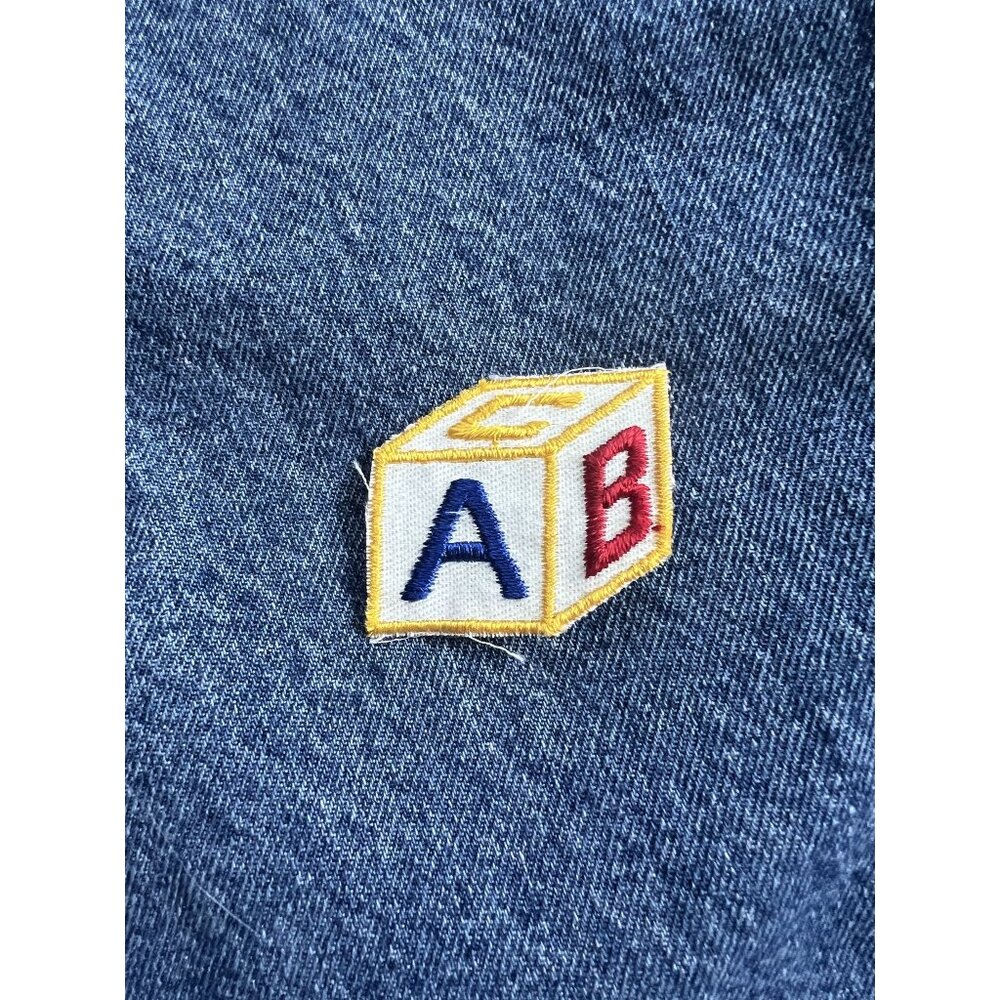 Vintage ABC Block Embroidered Sew-On Patch Toy Nursery Theme